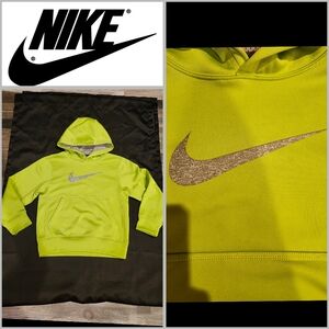 Nike Therma-Fit Lime Green  and light grey Hoodie size Youth Small